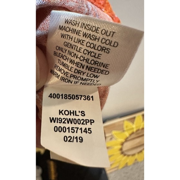 Evri Women's Floral V-Neck Sleeveless‎ Blouse Size 0X - Orange - Picture 4 of 6